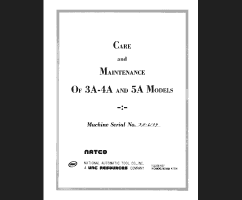 Carlton 3A 4A & 5A Radial Drill Maintenance Manual